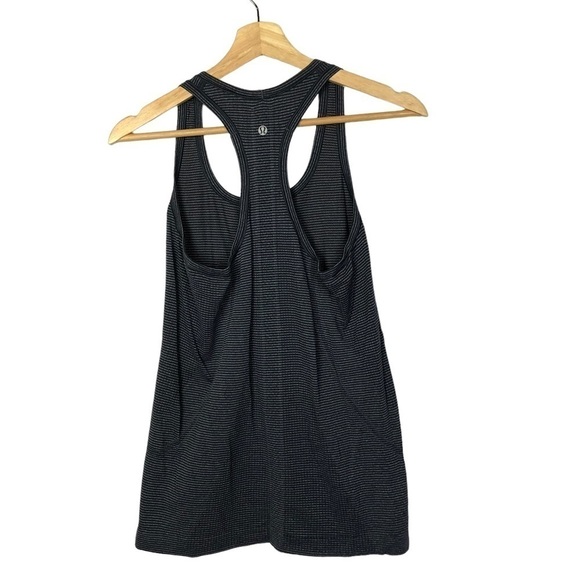 Lululemon Run Swiftly Tech Fitted Tank Top Heathered Cadet Blue Striped 8 - Picture 4 of 6